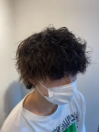 ショート 波巻きスパイラル/ メンズパーマ/ゆうひのヘアスタイル