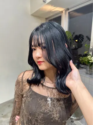 セミロング 暖色カラー モデル募集中MICOのヘアスタイル