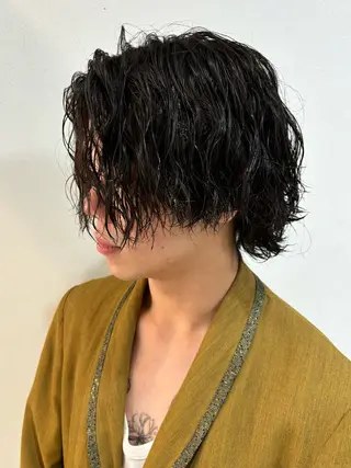 ショート パーマ 札幌パーマ レイヤー/後藤海音のヘアスタイル