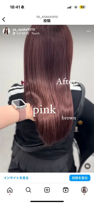 セミロング カラー 🎀愛されgirly ヘア🫧Ayakaのヘアスタイル