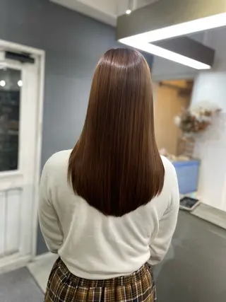 セミロング カラー レイヤー/艶カラー /韓国ヘア/高松のヘアスタイル