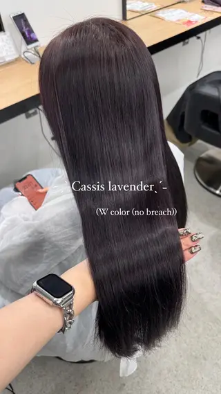 ロング 暗髪🩶ラベンダー/ ブルー/ユウナ🤍のヘアスタイル