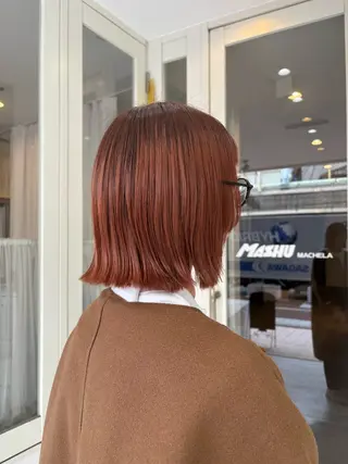 ミディアム 武田玲音/カラー モデル/堀江のヘアスタイル