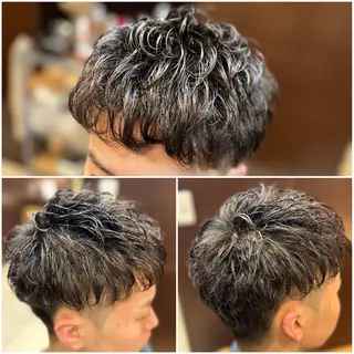 ショート パーマ HAIR MODE  KIKUHI「ヘアモードキクチ」神田店所属・💈【理容室】夜受付 上坂　一宏のヘアスタイル