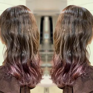 ミディアム カラー ヘアアレンジ 髪質改善×ハイトーン 中田啄也のヘアスタイル