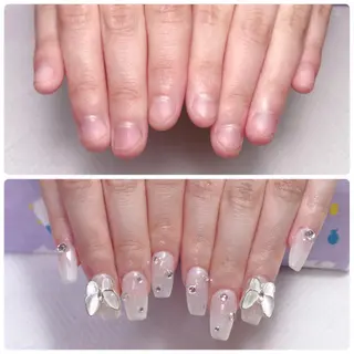 ロング ネイル 深爪を断らない スカルプ高評価店のネイルデザイン