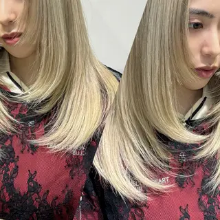 ミディアム カラー 耳つぼ屋さん ‎🤍りりのヘアスタイル