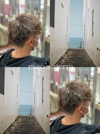 パーマ メンズ ヲタク美容師 店長　上原のヘアスタイル