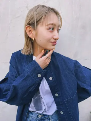 ショート カラー グランジヘア 無造作ヘアHYUGAのヘアスタイル