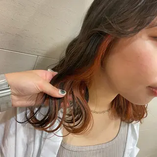 ミディアム ハイトーン/暖色/ 眉/メイク/Rinaのヘアスタイル