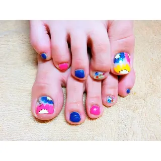 ネイル 痛ネイル/ワンホン/ フィルイン/長さだしのネイルデザイン