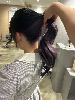 ロング カラー 新宿ハイトーン/ カットモデル/のりかのヘアスタイル