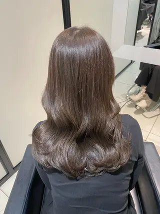 セミロング カラー グレージュ/透明感/ 韓国ヘア/RISAのヘアスタイル