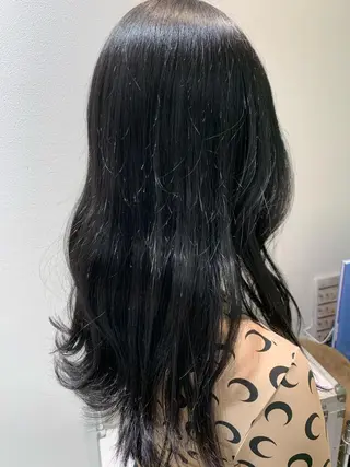 ロング カラー 🩶韓国艶髪🇰🇷 下本夕綺のヘアスタイル