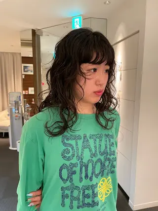 セミロング モデル募集/清水 レイヤーパーマのヘアスタイル