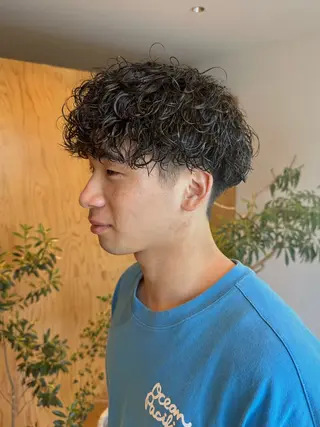 ミディアム パーマ メンズ メンズパーマ達人/ フェード/イツキのヘアスタイル