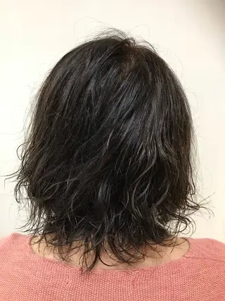 ミディアム カラー パーマ 横田 尚登のヘアスタイル