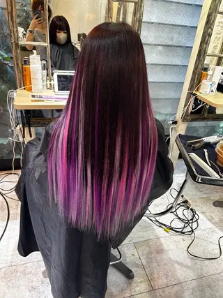 ロング カラー 6Dエクステ 板橋店のヘアスタイル