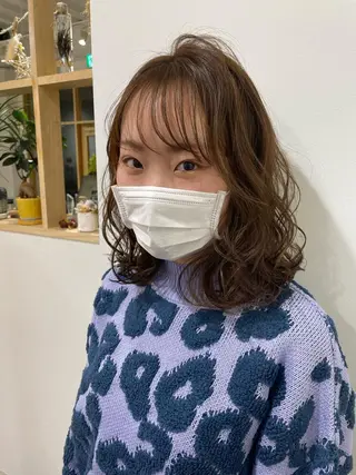 ミディアム カラー パーマ ヘアアレンジ メンズ キッズ ネイル マツエク・マツパ アイブロウ belta.🌱 安藝夏花🌻のヘアスタイル