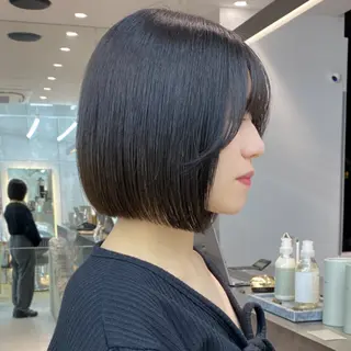ショート パーマ ボブ縮毛矯正 韓国レイヤーRINAのヘアスタイル