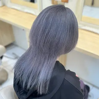 ミディアム ハイトーンカラー 髪質改善カラーノトのヘアスタイル