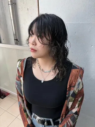 ミディアム パーマ しみず さくら🌸のヘアスタイル