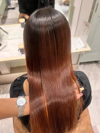 ロング 服部大地/ブリーチ 無しWカラー髪質改善のヘアスタイル