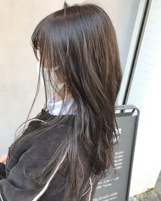 セミロング 暖色カラー🍊 ボブ🌿顔周りcutのヘアスタイル