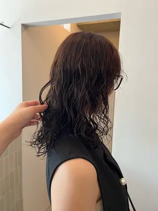 ロング パーマ 彩葉/ブリーチ/ カットモデル栄・伏見のヘアスタイル