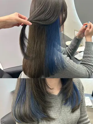 ロング カラー youres hair東新宿店所属・新宿⌇韓国風ヘア ⌇透明感カラーのヘアスタイル