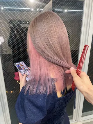 セミロング lani hair salon所属・SHOTO ハイトー ン/デザインカラーのヘアスタイル