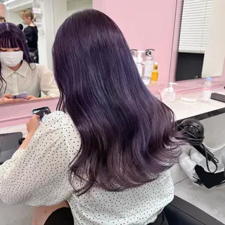 セミロング カラー ヘアアレンジ 💕上野美容師☁ ブリーチ💖サワのヘアスタイル