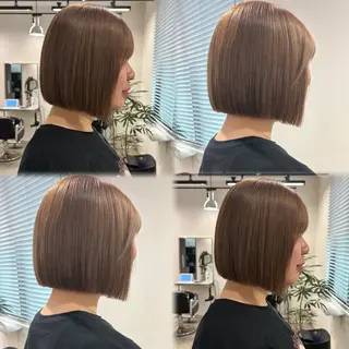 ショート カラー 髪質改善/縮毛矯正/ 暖色カラー🎀🪞のヘアスタイル