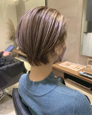 ショート カラー 🫧韓国ヘア 透明感 カラー🫧福田 楓のヘアスタイル