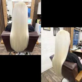 ロング カラー ✯カラー&編み込み エクステ✯池田智博✯のヘアスタイル