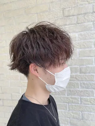 ショート カラー パーマ メンズ 🪞髪質改善カラー× レイヤー河村真聖🪞のヘアスタイル