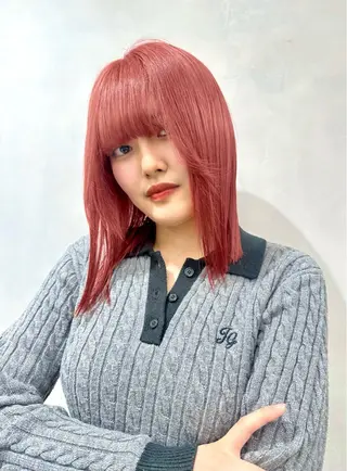 セミロング カラー 似合わせ小顔ショート /akane🐰♥️のヘアスタイル