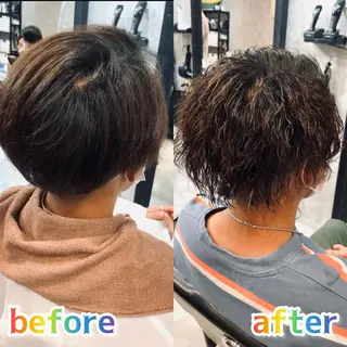 ミディアム パーマ メンズ AI TOKYO  横浜店所属・メンズ支持数No.1 👑リュウ👑のヘアスタイル