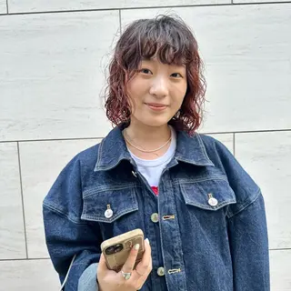 ミディアム パーマ 🌈圧倒的デザイン パーマ　関和希のヘアスタイル