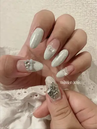 ネイル lettie🎀 京都ガーリーネイルのネイルデザイン