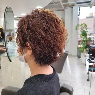 パーマ ショート GO TODAYシェアサロン岡山店所属・🎗️髪質改善・美髪 艶髪🥇小西邦生のヘアスタイル