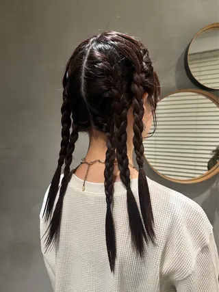 セミロング ヘアアレンジ デザインカラー❤︎ イシイレイのヘアスタイル