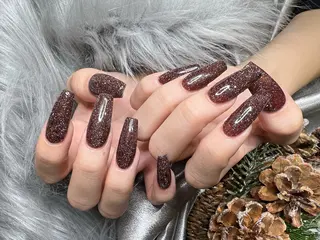 ネイル リボン、ガーリー パーツ放題専門店のネイルデザイン