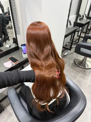 ロング カラー ヘアアレンジ 💗暖色特化ピンク/ 赤髪💗HARUNAのヘアスタイル