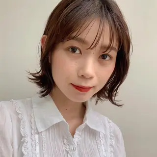 ミディアム カラー 🌱小顔ヘア/ボブ ミディアム/双葉🌱のヘアスタイル