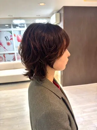 ショート カラー パーマ チーフデザイナー 西川凌史のヘアスタイル