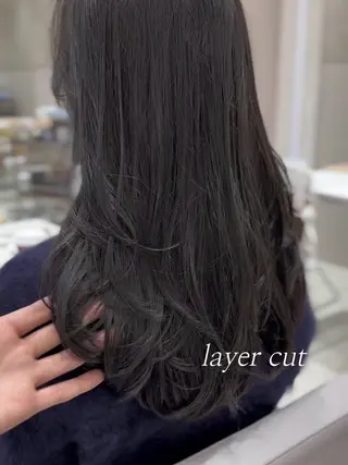 ロング カラー レイヤー/顔周り /透明感🩶高橋大のヘアスタイル