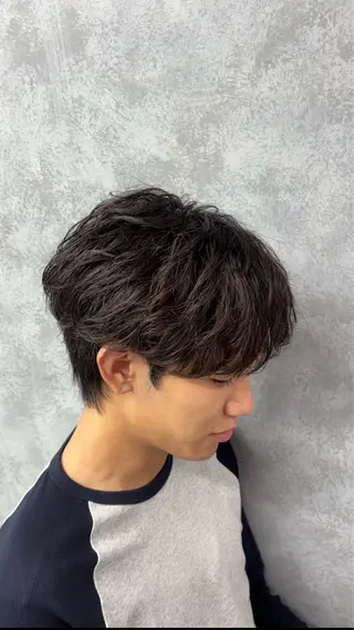 パーマ メンズ シャドウ/フェザー パーマ特化りつきのヘアスタイル