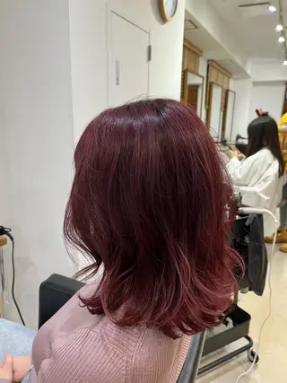 セミロング カラー ✨🎨ブリーチなし 透明感カラー✨美友のヘアスタイル