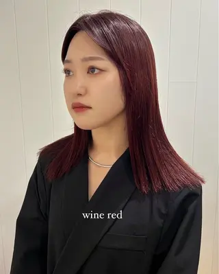 セミロング カラー 顔周りレイヤー 🎀マリノのヘアスタイル